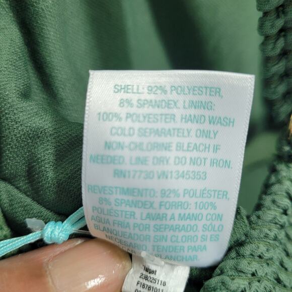 Kona Sol Women's Green Ribbed One Piece NWT Swim Suit Size XL(16) 5625-1123 - Picture 5 of 6